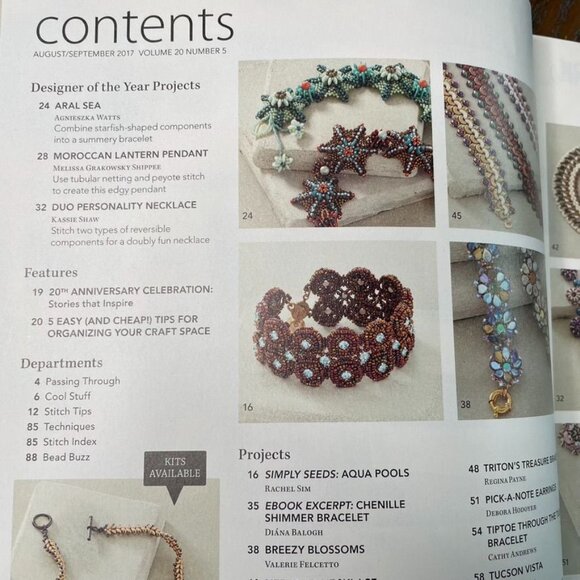 Beadwork Magazine Jewelry Crafting Book u Aug Sept 2017 Vol 20  No 5 - Picture 4 of 8